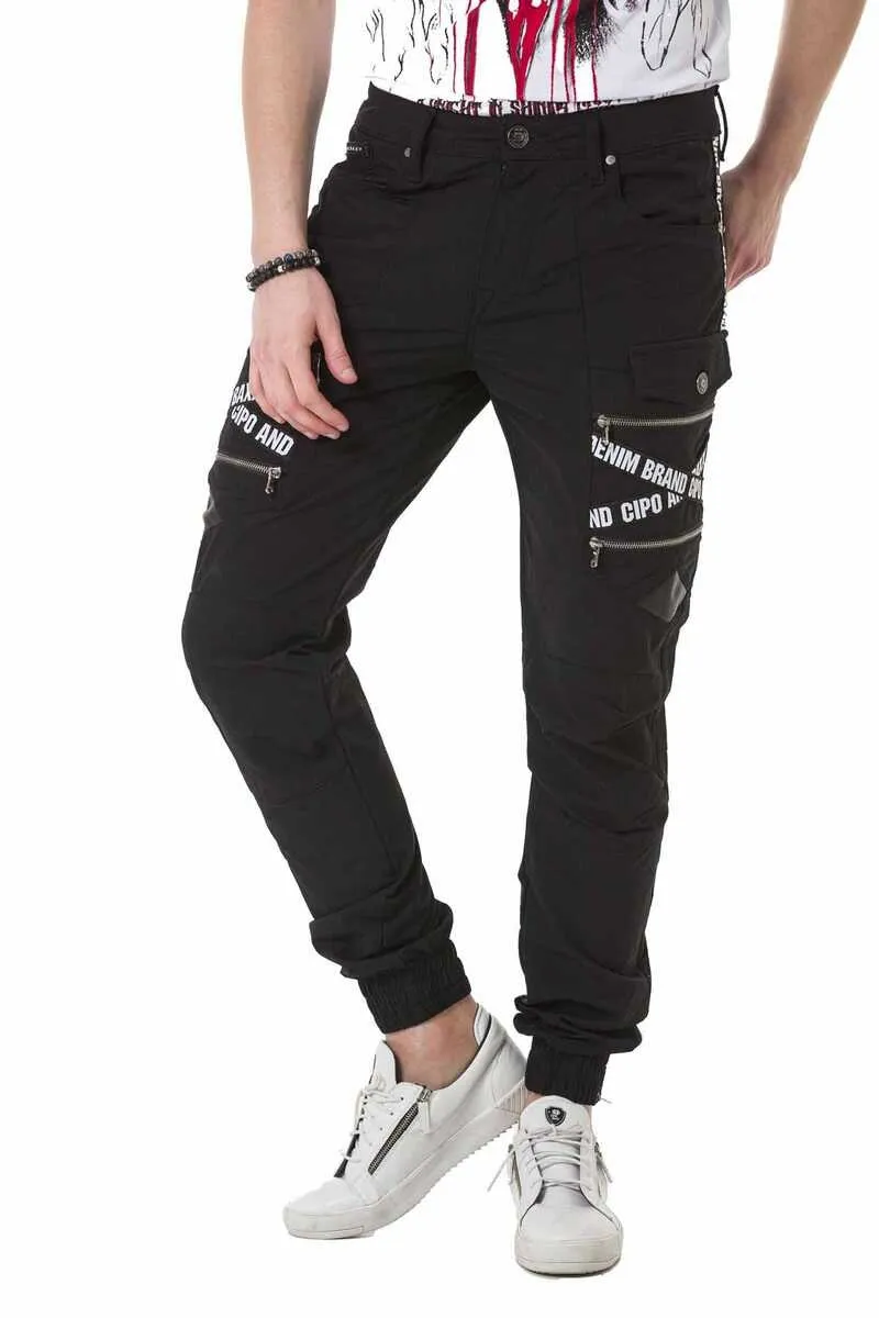 CD785 Herren Cargohose mit trendigen Markenschriftzügen