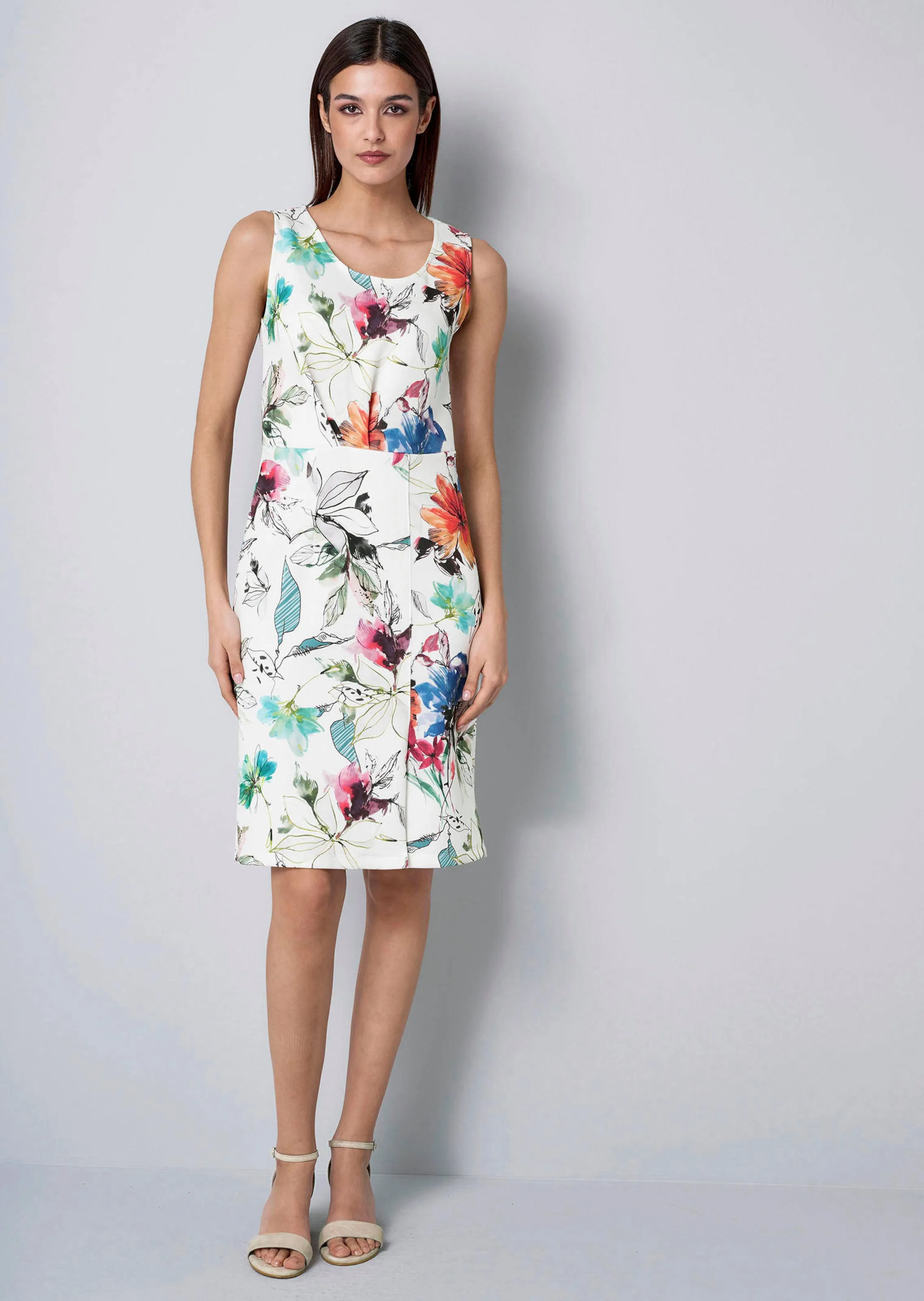 Druckkleid mit modischem Drappé